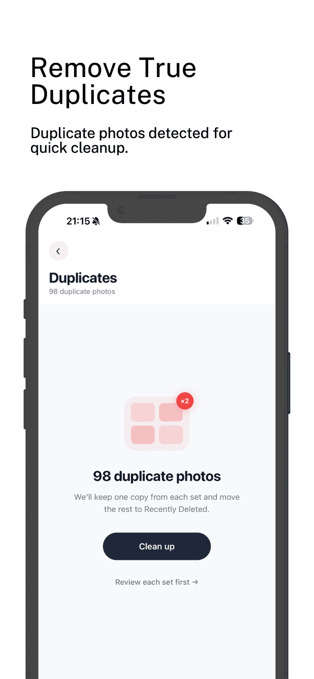Remove true duplicates - Quick cleanup for duplicate photos